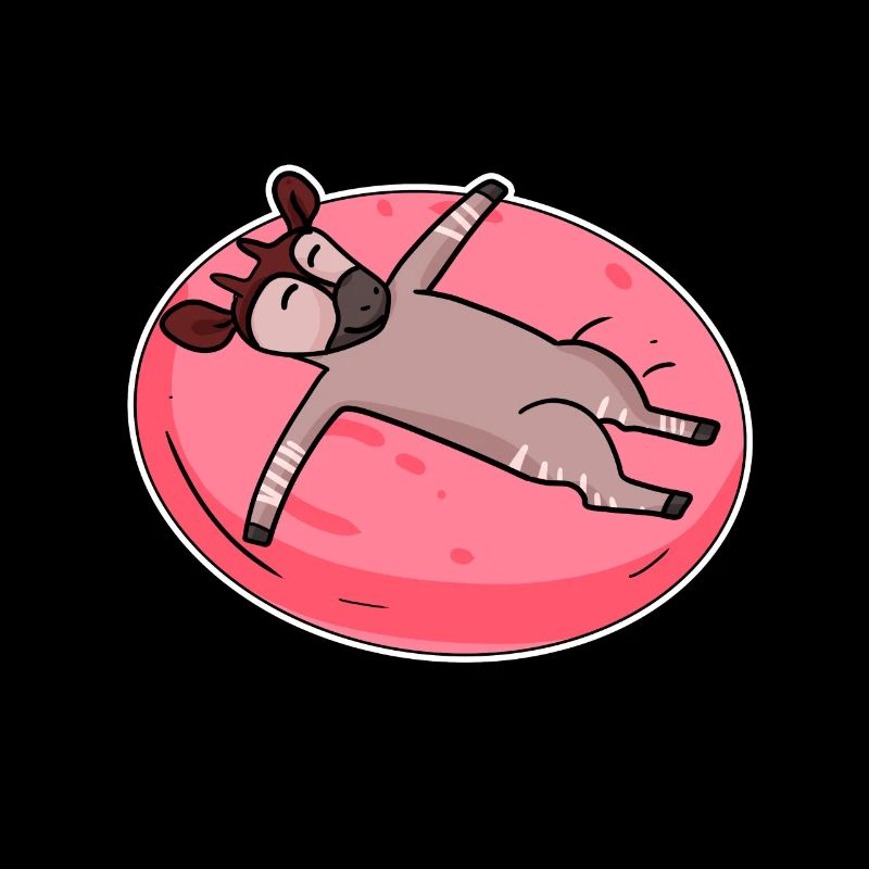 Schlafendes Okapi Waldgiraffe