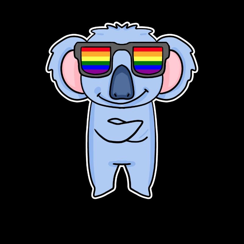 Regenbogen - Koala mit Brille