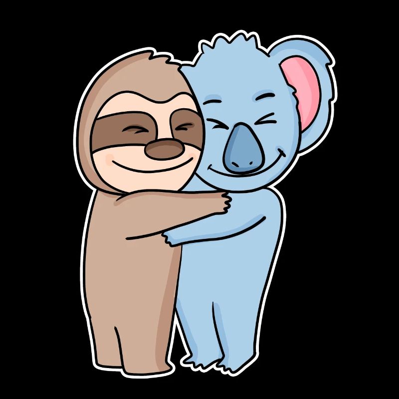 Faultier und Koala umarmen sich - Umarmung