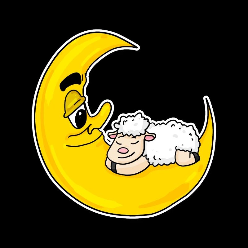 sleeping sheep on the moon