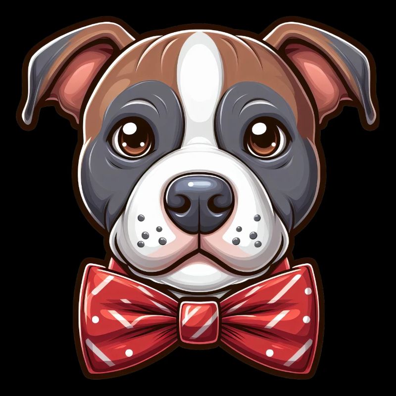 Pitbull Wearing a Bowtie