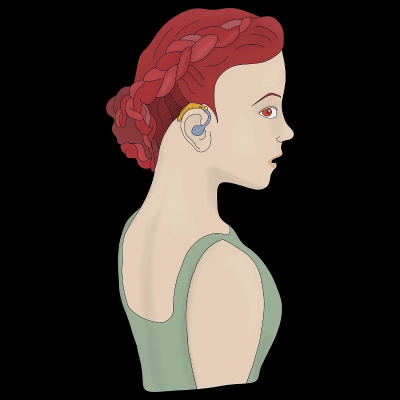 Fille utilisant une aide auditive