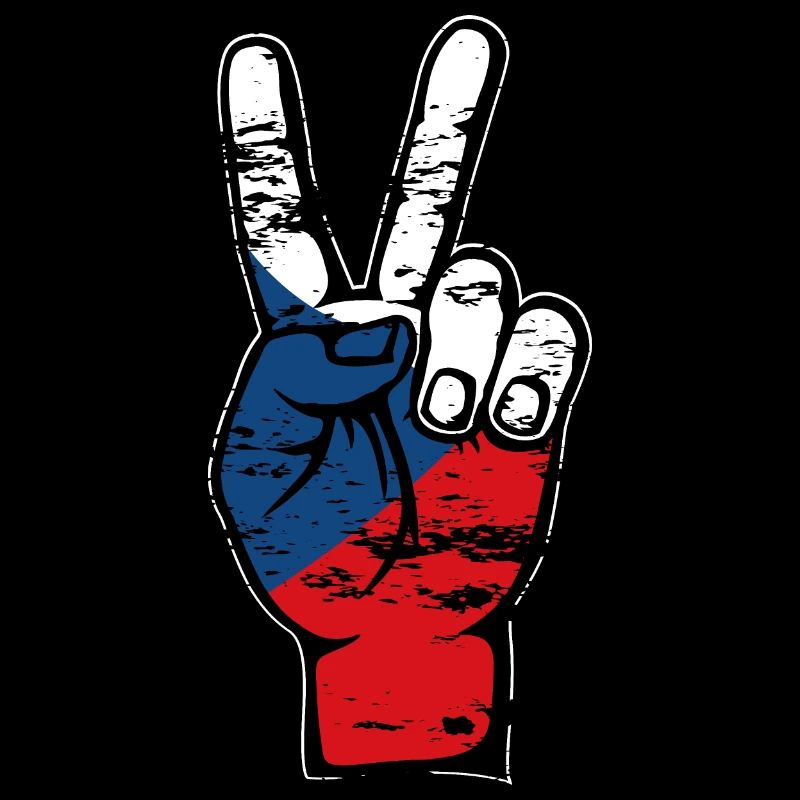Drapeau de la République tchèque Paix Victoire Symbole utilisé