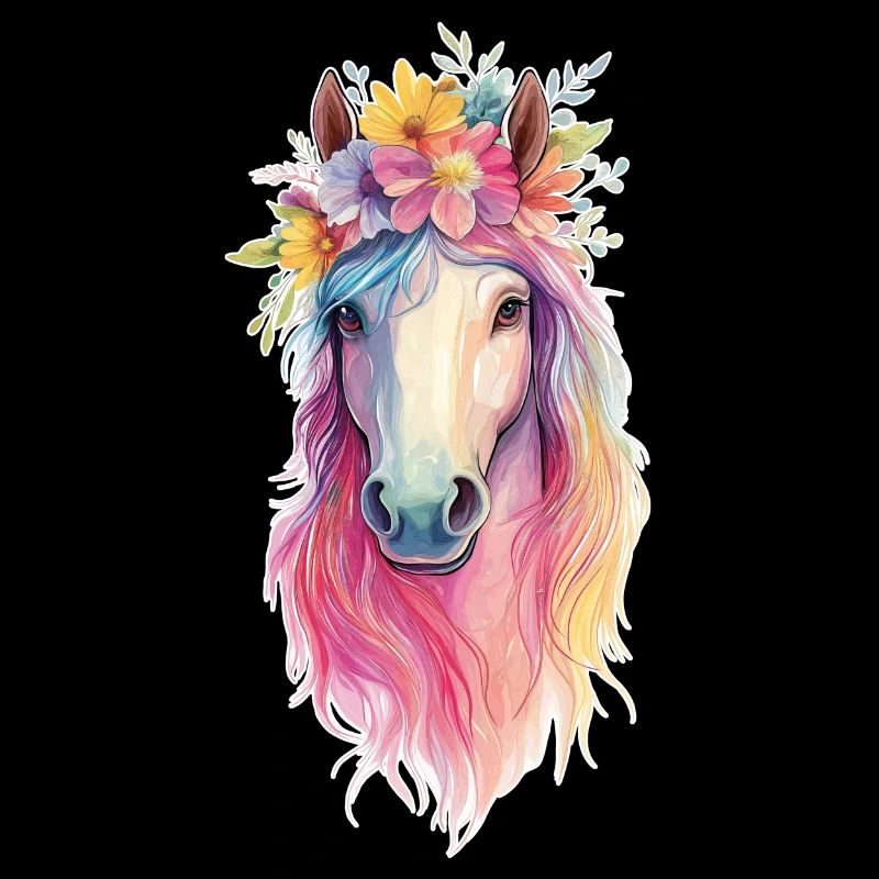 Cheval avec des fleurs