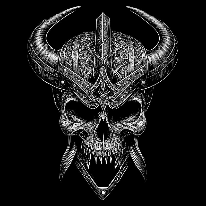 Wikinger Schädel mit Hörnerhelm