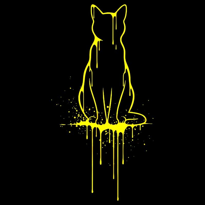 Silhouette de chat Look doré