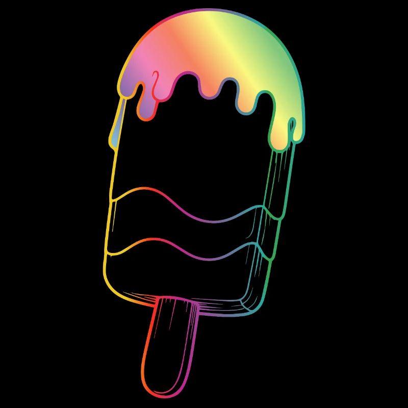 Regenbogen Eis Outline Neon Style 