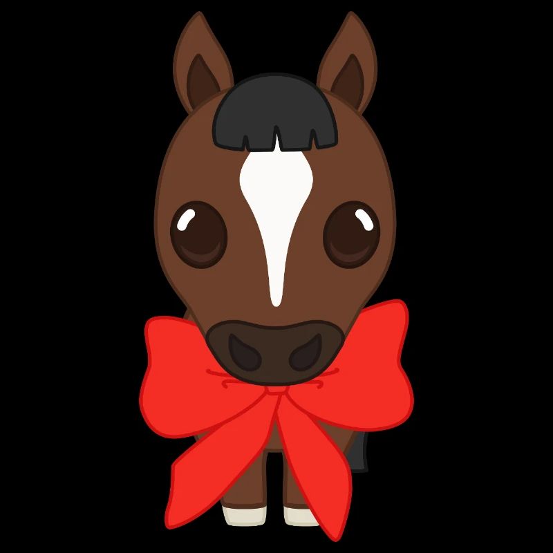 Bangs with red ribbon