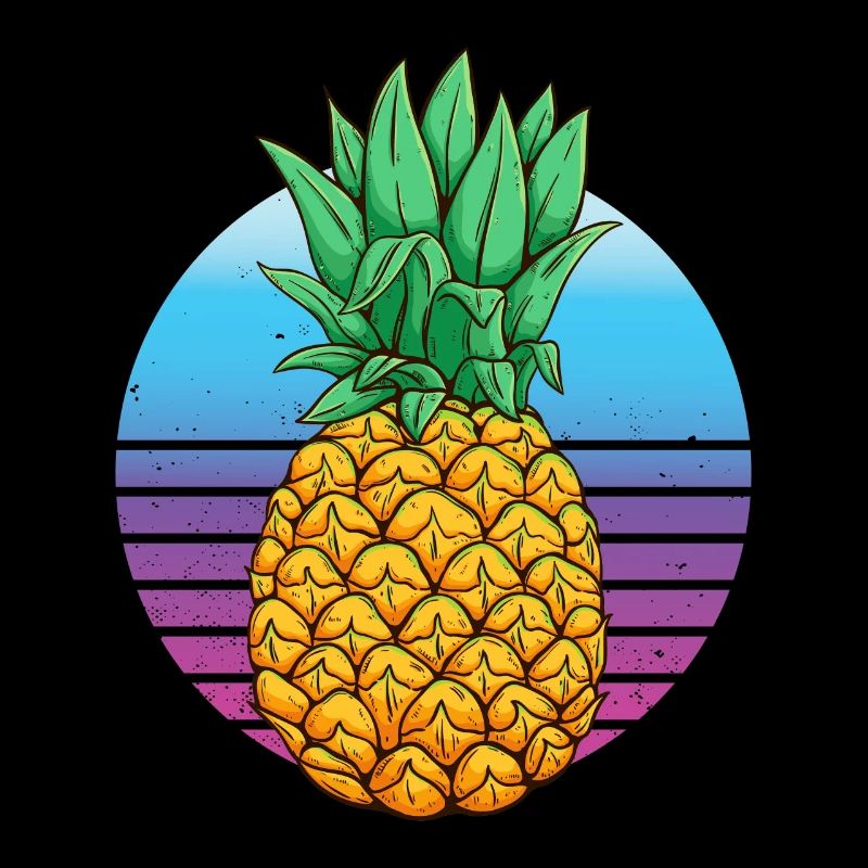 Ananas tropical Rétro coucher de soleil illustration