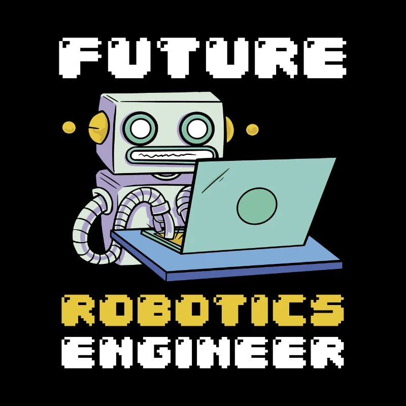 Future Robotics Engineer Robot Laptop