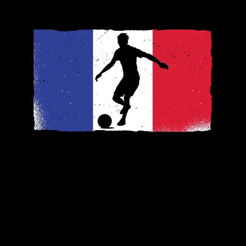 Silhouette de match de football français devant le drapeau