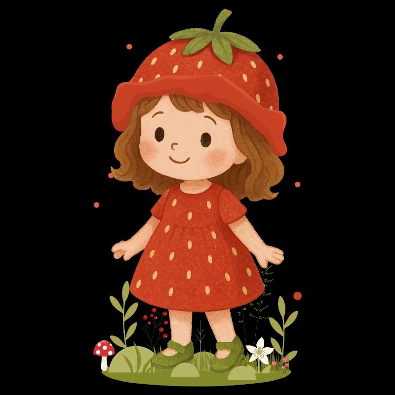 Süßes Erdbeer-Mädchen Illustration