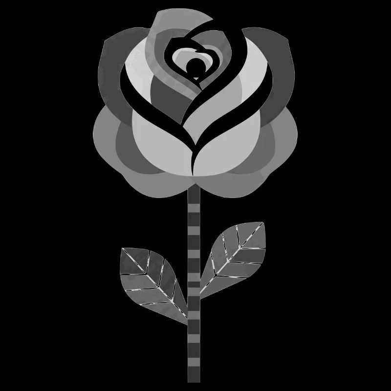 Conception graphique de rose en noir et blanc