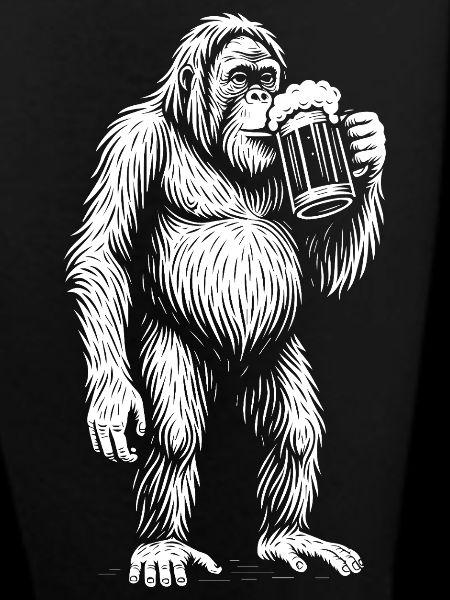 Beer Mug Monkey Silhouette