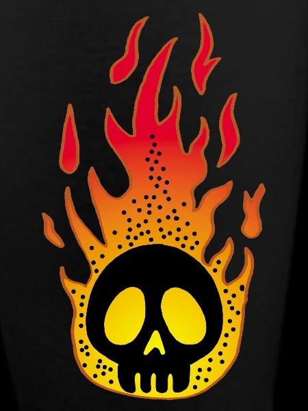 Stylized Flaming Skull