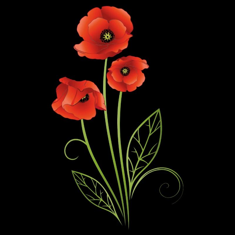Coquelicots avec des feuilles de filigrane. Été.