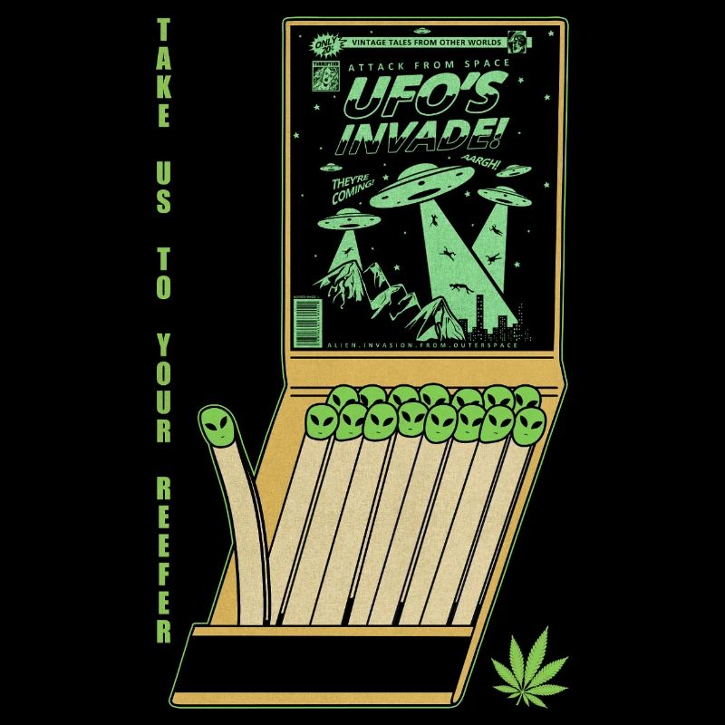 UFO Invasion Vintage Poster Design