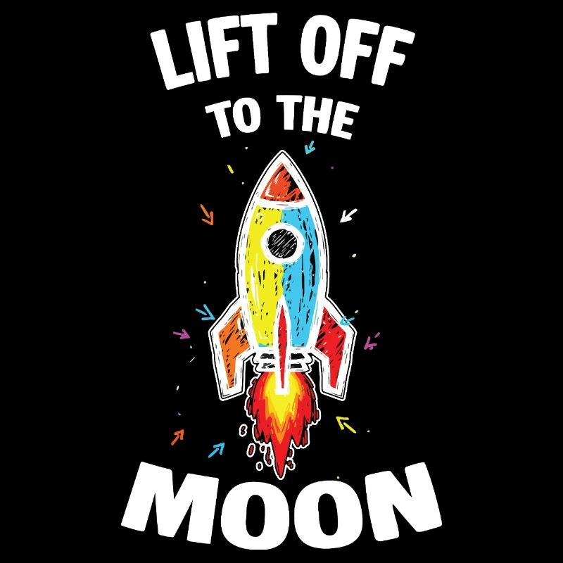 Space Rocket Scribble Lift Off To The Moon