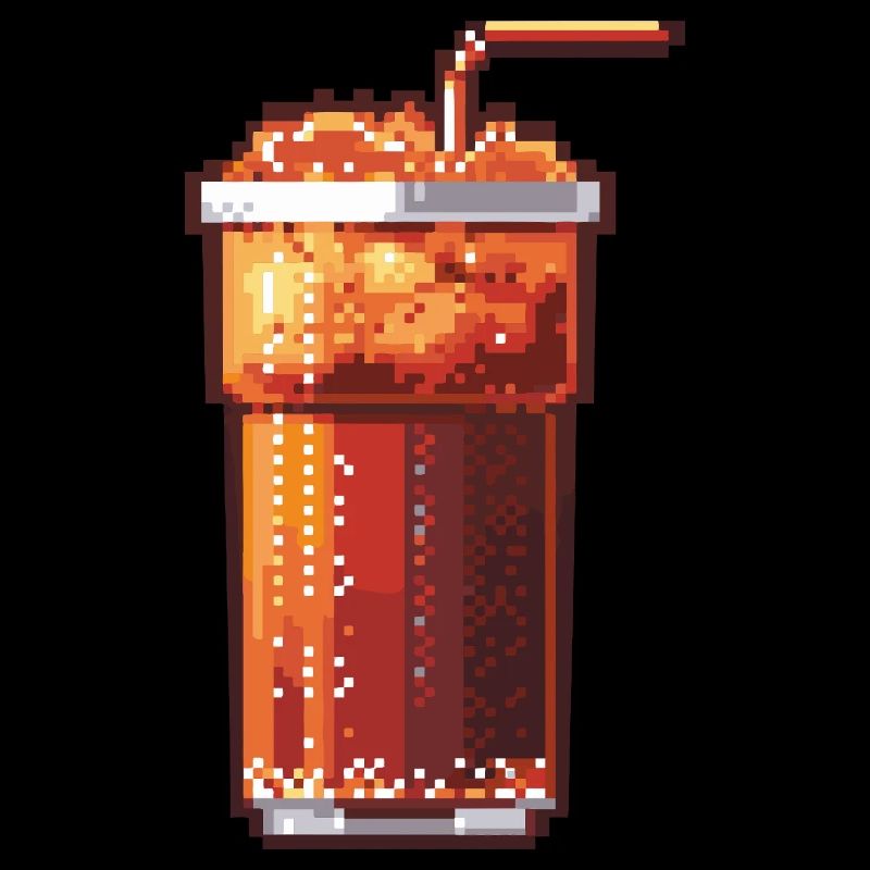 Pixel Cola Glas mit Eis