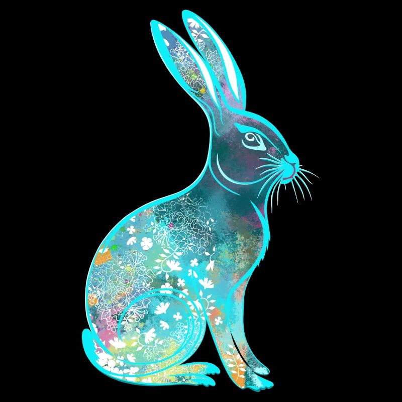 Colorful Easter Bunny Rabbit Watercolor