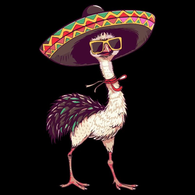 Strauß Comic Lustig Sombrero