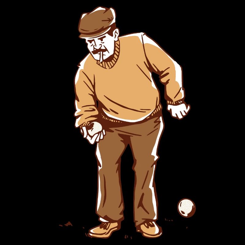 Boule player throws boules balls petanque outfit