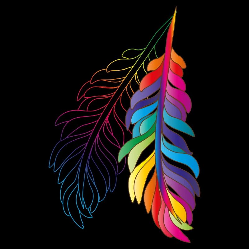 Regenbogenfedern – farbenfrohes Boho-Design