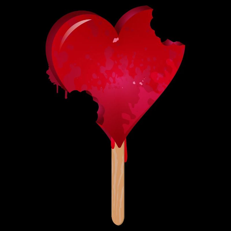 Rotes Herz Eis mit Biss