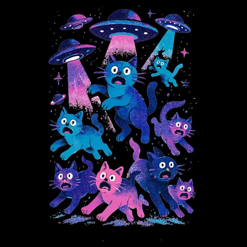 Alien Ufos Ufo Cat Cats Beam Sci-Fi Gift