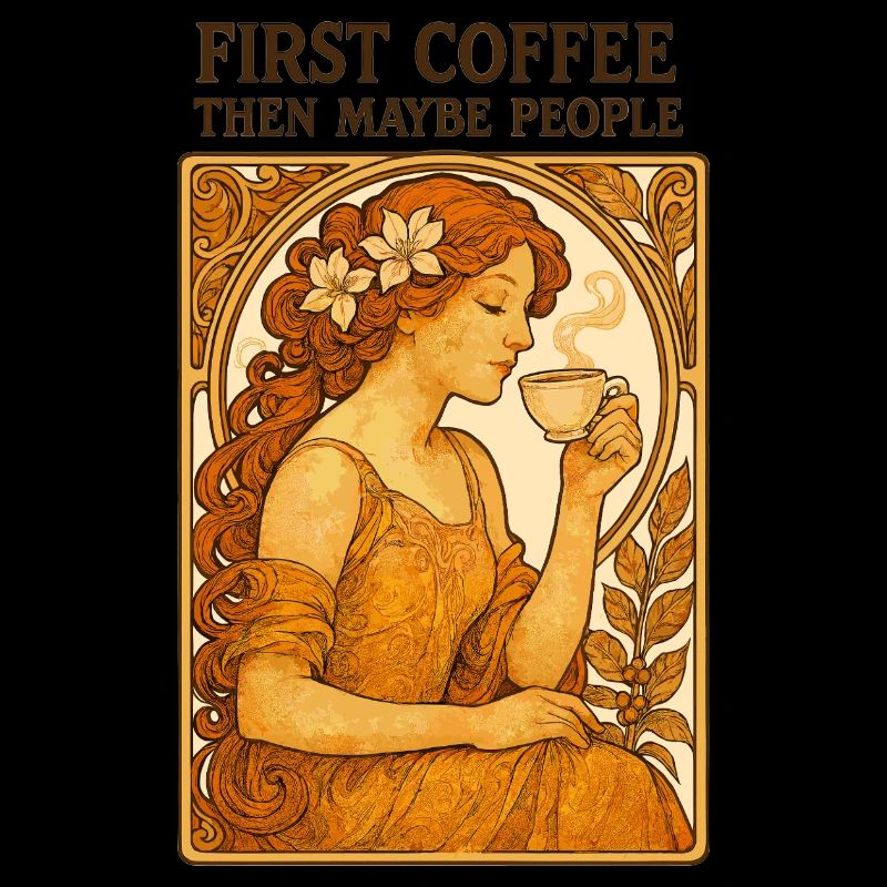 Erst Kaffee Dann Menschen Vintage Pin-Up Geschenk