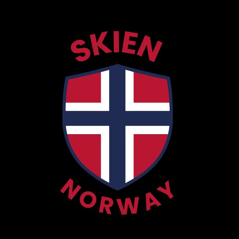 Skien Norway Shield with Norwegian flag