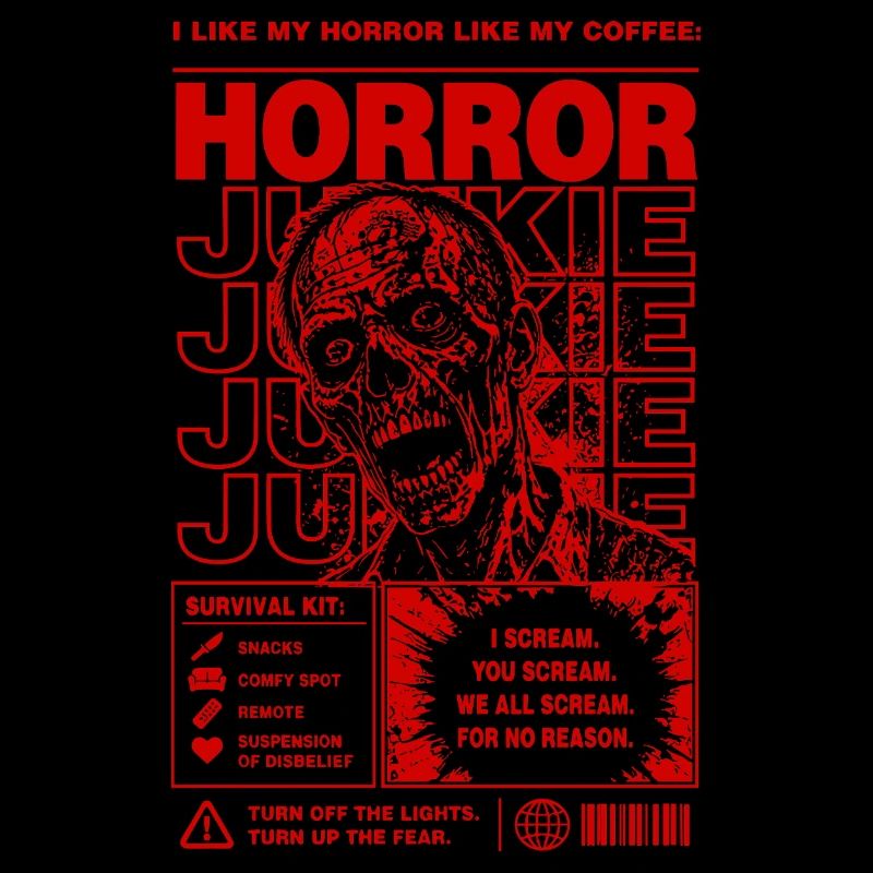Horror Junkie Zombie Retro Design