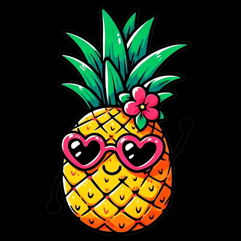 Ananas mit Sonnenbrille