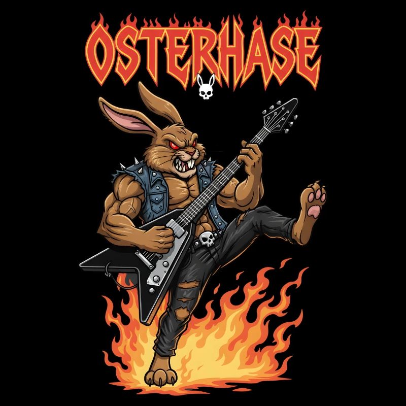 Heavy Metal Easter Bunny Rocker Easter Hardcore Bunny