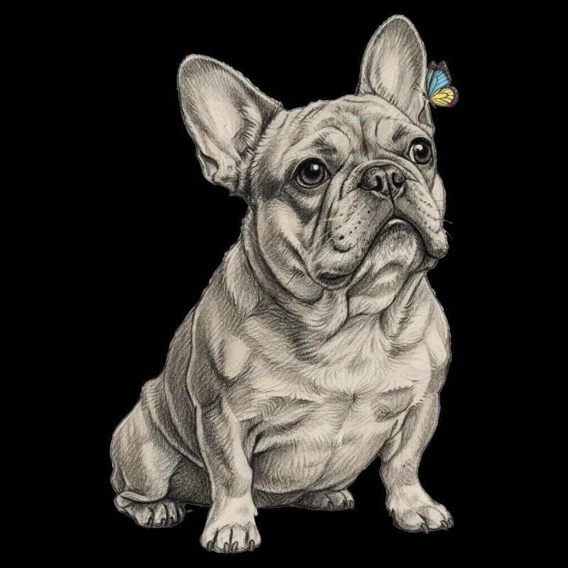 Bouledogue avec accent papillon