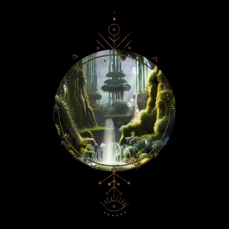 Fantasielandschaft am Morgen.