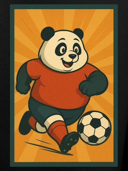 Dynamischer Fußballpanda