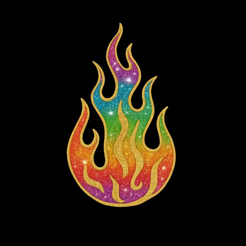 Fire | Rainbow Flame Glitter Splendor