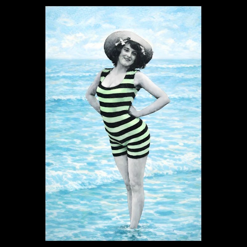 Nageur rétro – Élégance vintage de plage