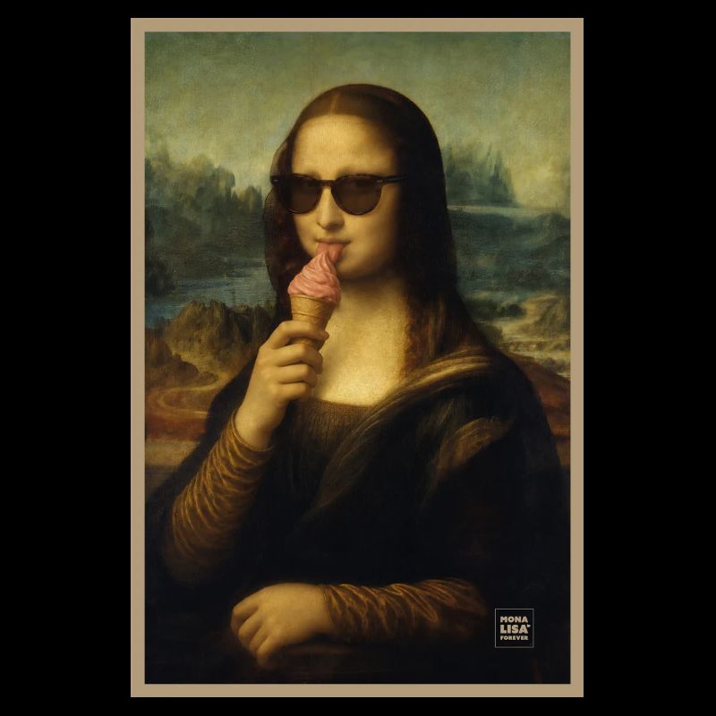 Mona Lisa leckt Eiscreme