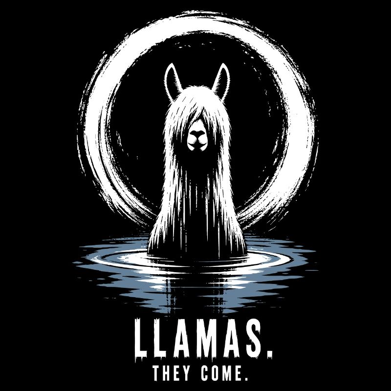 Llamas They Come Horror Lama Design