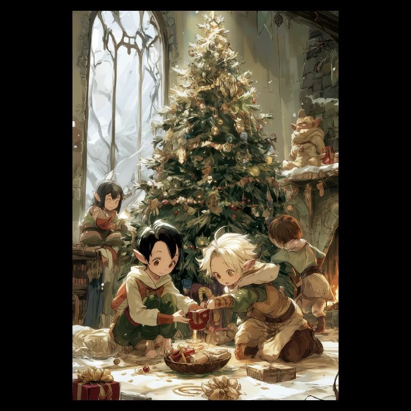 Kinder mit einem Feenbaum