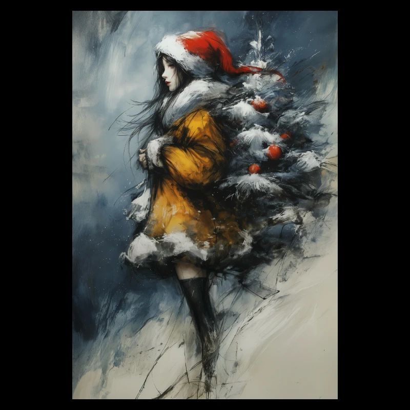 Märchenwinter: Mädchen und Baum