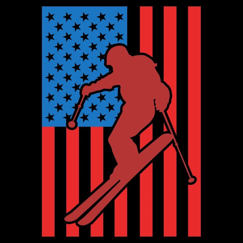 Skiing USA Flag