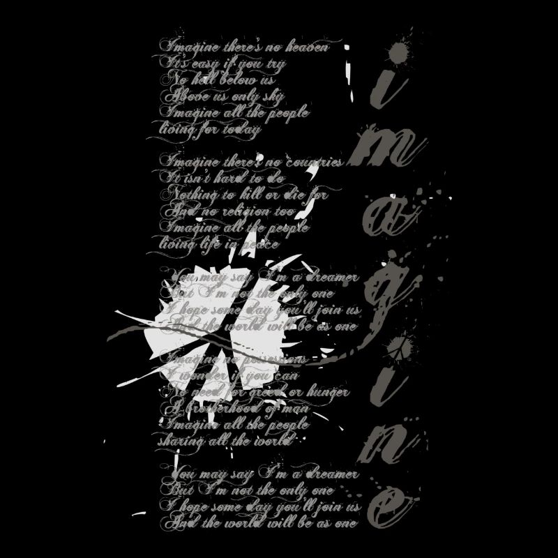 imagine - graphic peace sign and lyrics