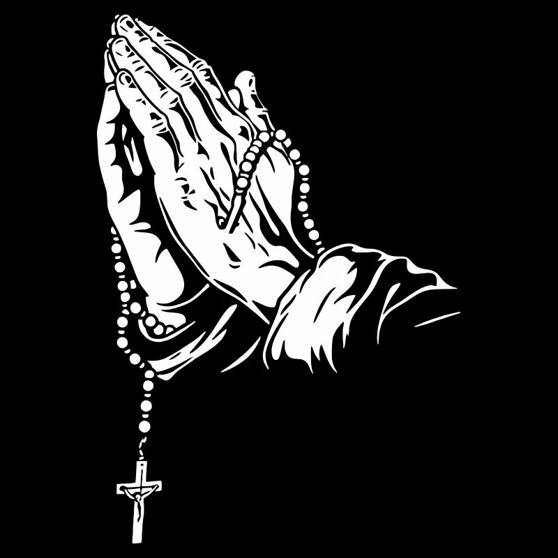 Praying Hands with Rosary Artwork