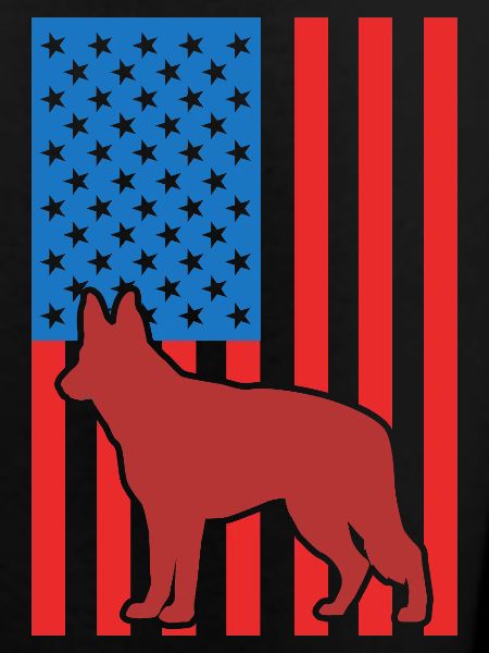German Shepherd US Flag