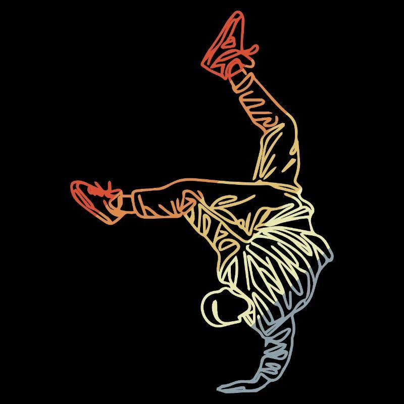 Vintage Breakdancer Drawing