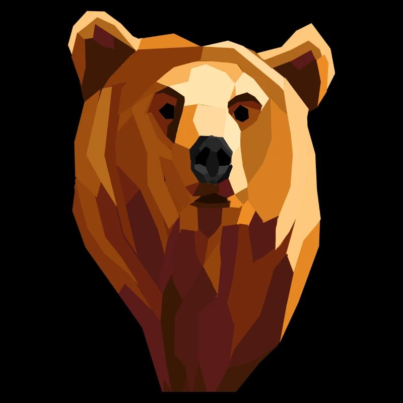 Low poly geometric bear