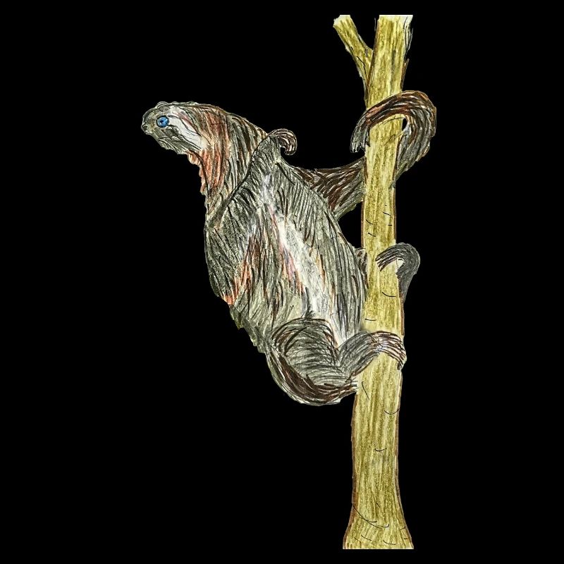 Monkey artwork on tree